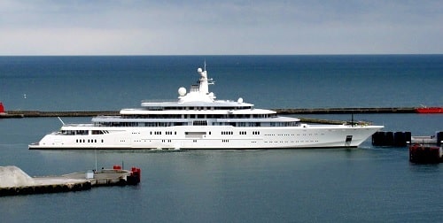 A picture of Eclipse Yacht of Roman Abramovich.